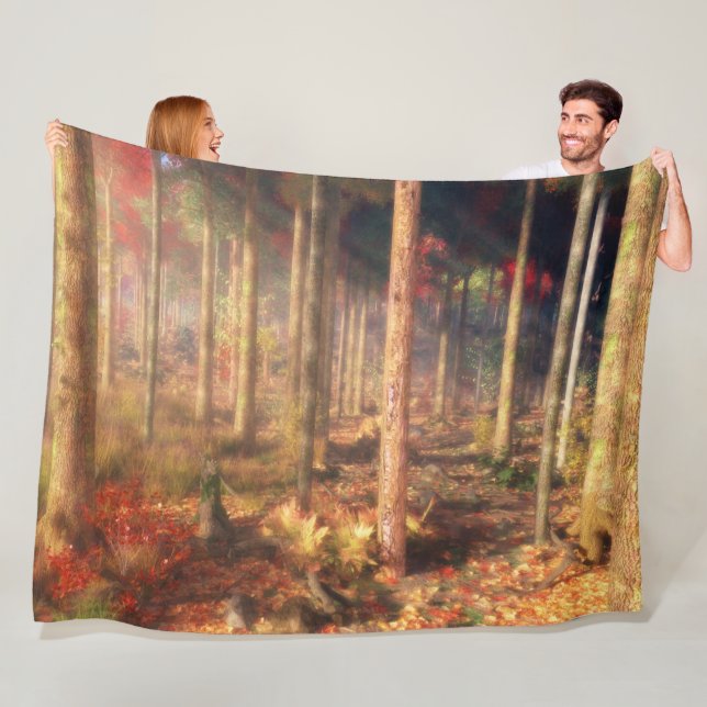 Löv av Guld Fleece Blanket (På plats)