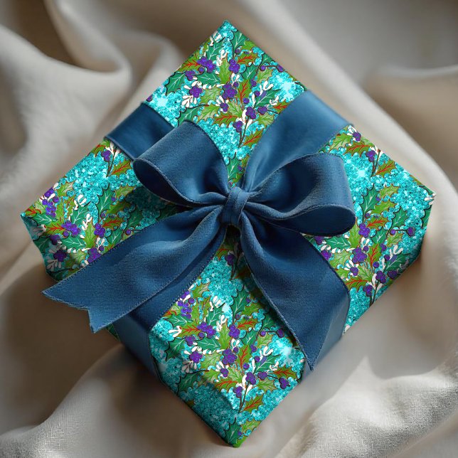 Löv av helgdagar för grönt av  av  av utspädda vin presentpapper (Skapare uppladdad)