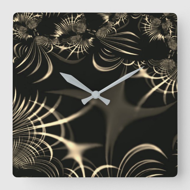 Löv av torrgräs eller korkade bröstkorgar? Khaki f Fyrkantig Klocka (Framsida)