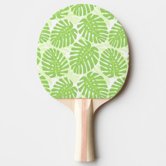 Löv av tropiska växter - Monstera Mönster Pingisracket (Framsidan)