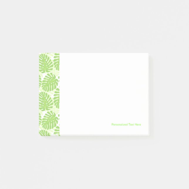 Löv av tropiska växter - Monstera Mönster Post-it Block (Framsida)