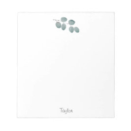 Löv av vattenfärgad Silver-dollar Eucalyptus Anteckningsblock