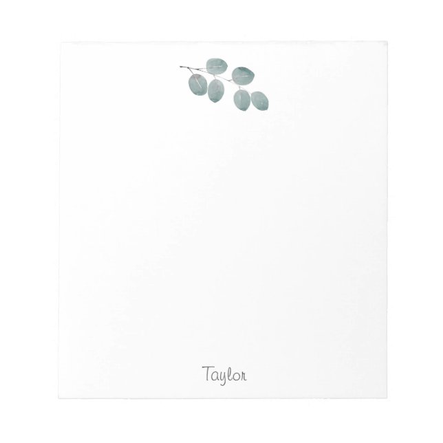 Löv av vattenfärgad Silver-dollar Eucalyptus Anteckningsblock (Framsida)