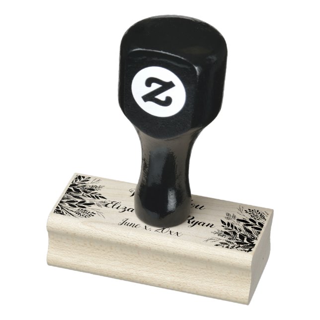 Löv, Berries och Flowers Bröllop Tack Stämpel (Stämpel)