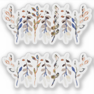 Löv Berries Watercolor Motifs Klistermärken