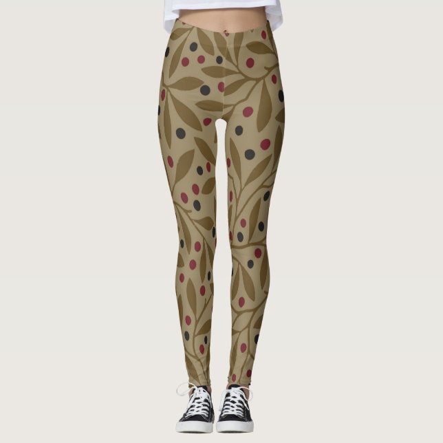 Löv Berry Classic Colorful Söt Mönster Art Leggings (Framsida)