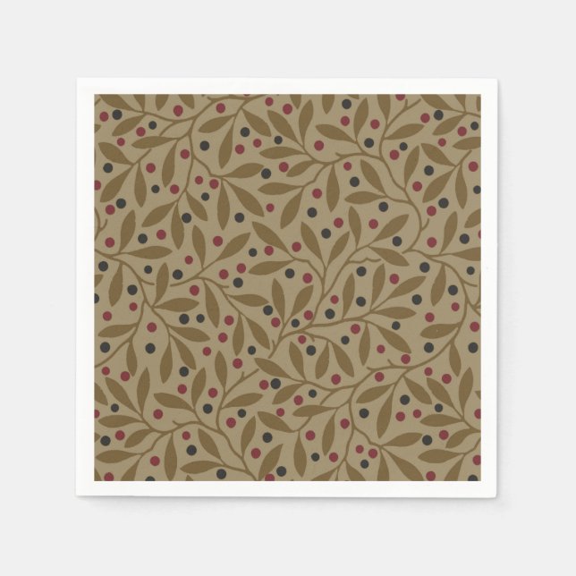 Löv Berry Classic Colorful Söt Mönster Art Pappersservett (Framsidan)