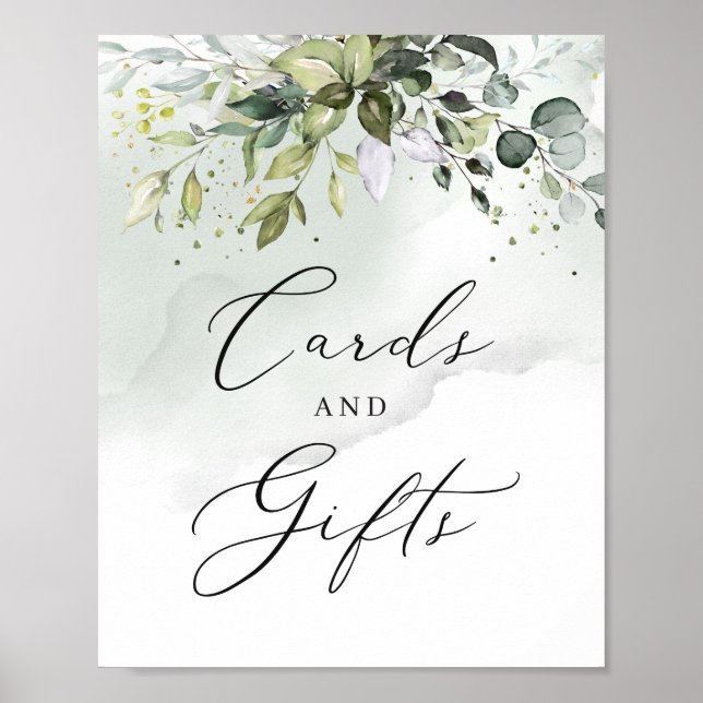 Löv boho-kort och presentkort poster (Framsidan)