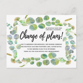 Löv Bröllop ändring av uppskjutna planer Vykort