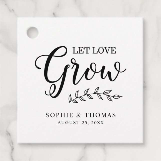 Löv Bröllop Låt Kärlek växa Gåvor Etiketter (Framsida)