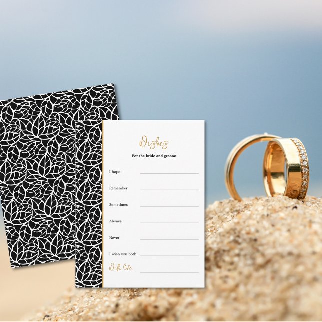 Löv Bröllop Theme Önskemål till Bride & Groom Tilläggskort (Leaves Wedding Theme Wishes to Bride & Groom Enclosure Card)