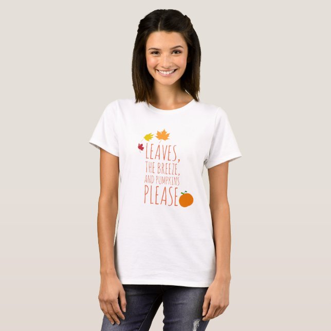 Löv, brygga och pumpskjorta t shirt (Hel framsida)