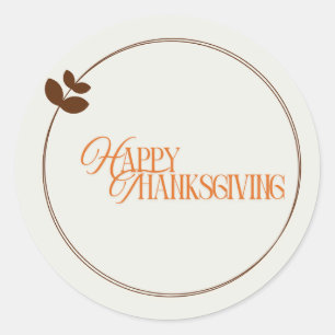 löv-cirkeln happy thanksgiving runt klistermärke