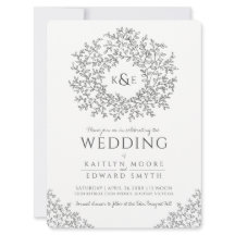 Löv cirkelslutning konst bröllop mörk grått och vi