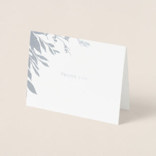 Löv Classic Typography Tack Silver Folierat Kort