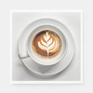 Löv Design Cappuccino i Vita Kopp Pappersservett
