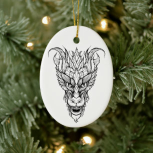 Löv Dragon Julgransprydnad Keramik