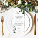 Löv & Eucalyptus Guld Menu 2 Meny<br><div class="desc">Matcha dina inbjudningar till bröllop eller partier eller temat med dina vackra Löv och eukalyptus Guld Menus.</div>