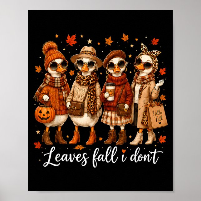 Löv Faller Faller Inte Gås Leopard Båge Pumpa Poster (Framsidan)