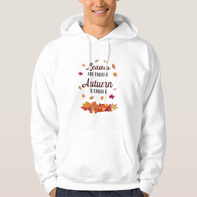 Löv faller hösten anropar hoodie (Framsida)