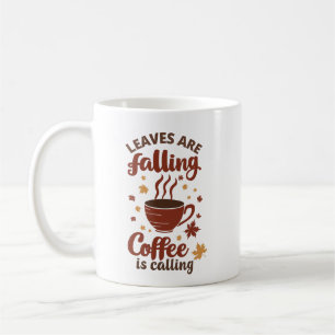 Löv faller Kaffe kallar Höst Kaffemugg