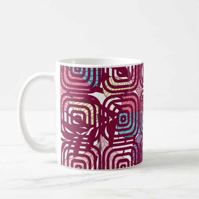 löv färgbildande illustration av abstraktens färgs kaffemugg (Vänster)