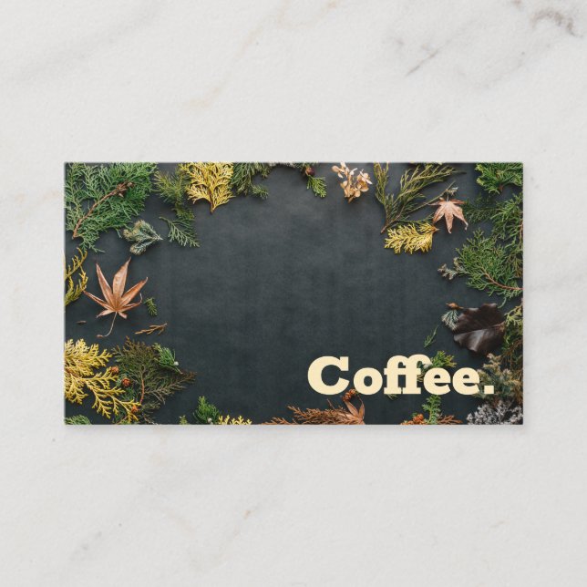 Löv Foliage Simple Minimal Coffee | Stil R Lojalitetskort (Framsida)