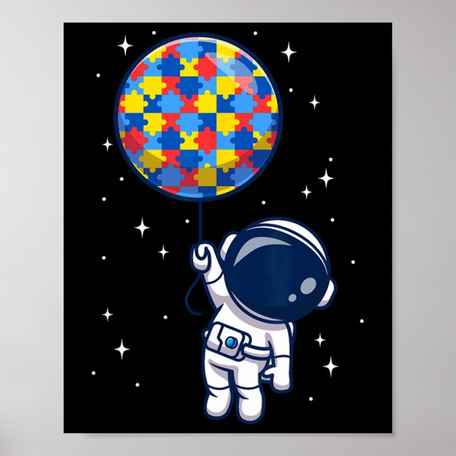 Lov för Astronaut Bylloon Autism Awareness Space Poster (Framsidan)