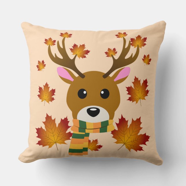 Löv för Autumn Scarf Hjort Maple Kudde (Framsida)
