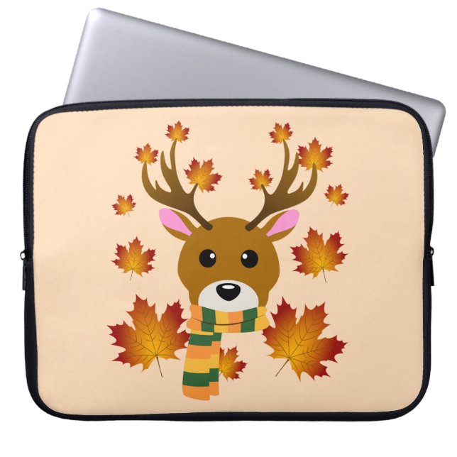 Löv för Autumn Scarf Hjort Maple Laptop Fodral (Framsidan)