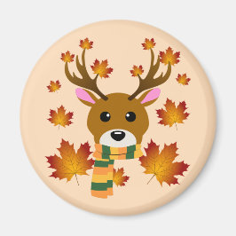 Löv för Autumn Scarf Hjort Maple Magnet