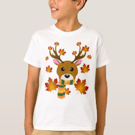 Löv för Autumn Scarf Hjort Maple T Shirt