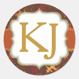 Löv för babykläder i guld Glitter vid hösten Runt Klistermärke