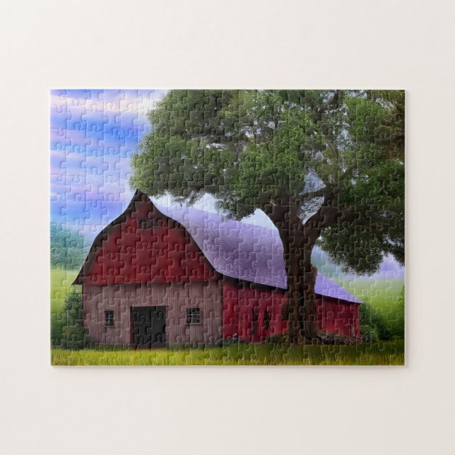 Löv för bildåterkanten av den bakre hösttabellen pussel (Horisontell)