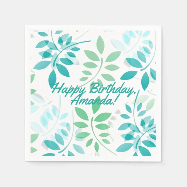 Löv för blå Grönt Pappersservett (Framsidan)