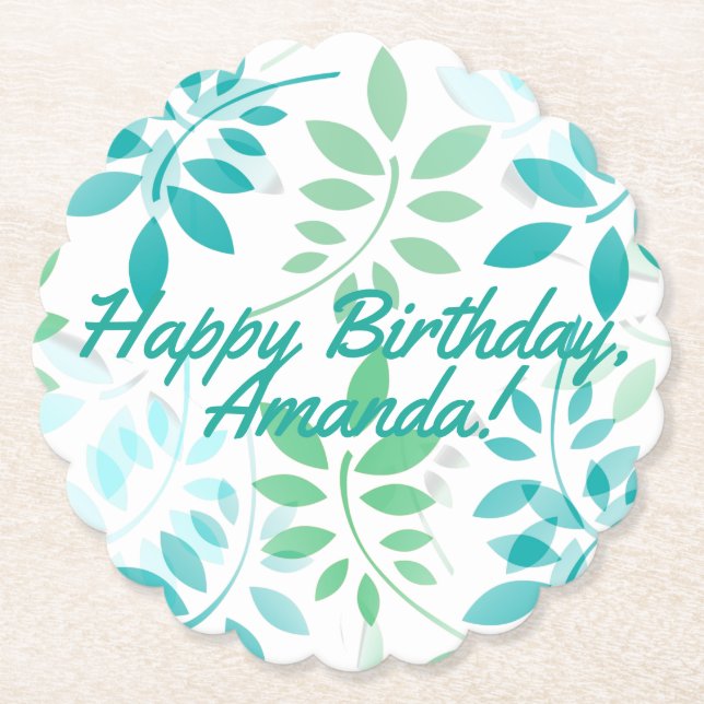 Löv för blå Grönt Underlägg Papper (Framsida)