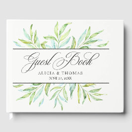 Löv för blått och Grönt vattenfärg Gästböcker