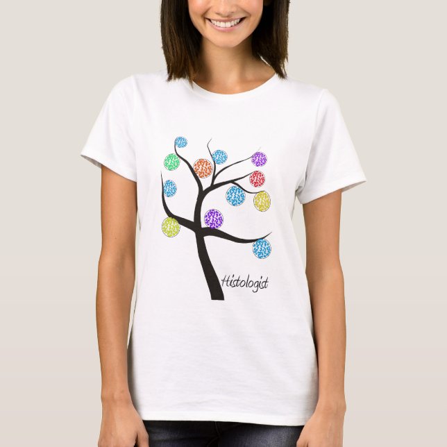 Löv för cell för Histologistträddesign Tee Shirt (Framsida)