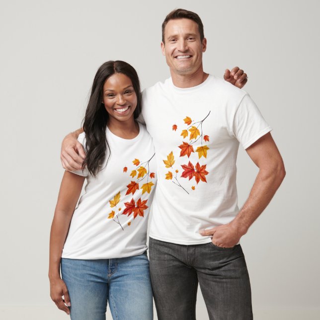 Löv för färgstark höstskarta t shirt (Unisex)