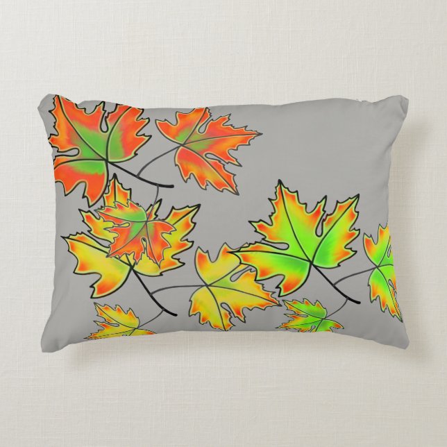 Löv för flerfärgad kapsel prydnadskudde (Framsidan)