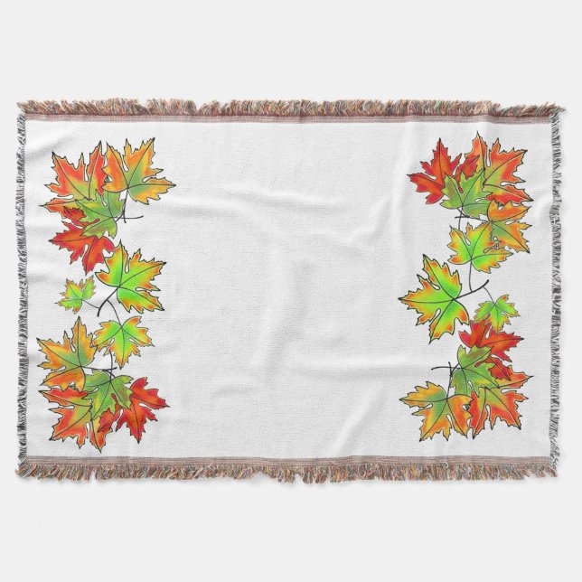 Löv för flerfärgad kopiering, söt färg hösten mysfilt (Framsidan)