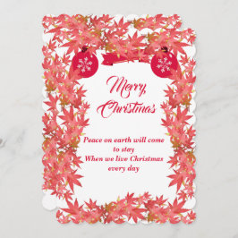 Löv för god jul vattenfärgspersikokarta julkort