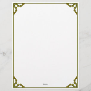 löv för grönten art nouveau brevhuvud