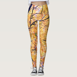 löv för gult och orange leggings
