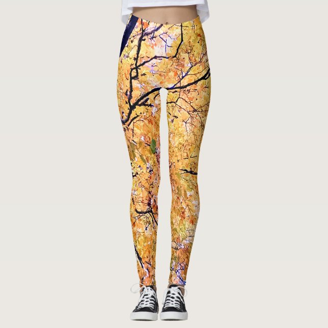 löv för gult och orange leggings (Framsida)