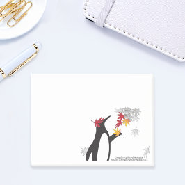 Löv för hösten och Cute Funny Penguin Post-it Block