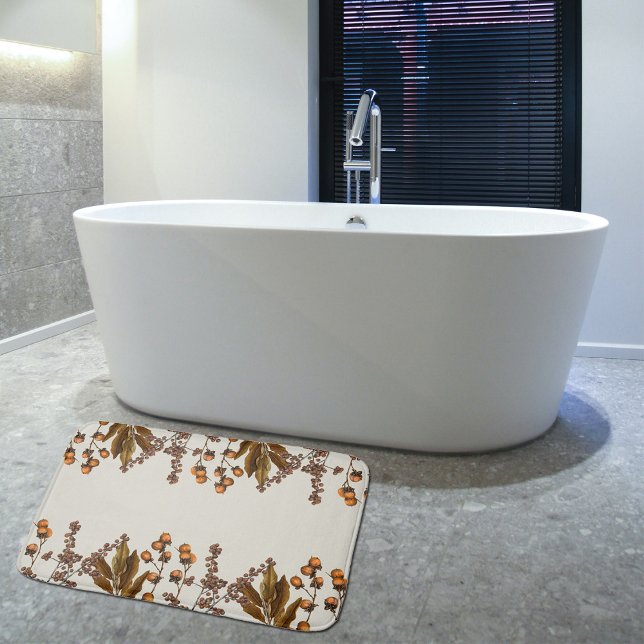 Löv för höstfällning badrumsmatta (Autumn Fall Watercolor Foliage Leaves Bath Mat)
