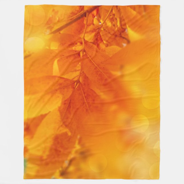 Löv för höstglöd för Färgaden Fleece Blanket (Framsidan)
