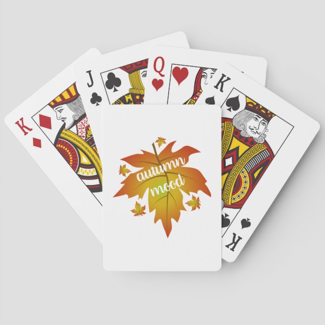 Löv för hösthumörtypografi casinokort (Baksidan)