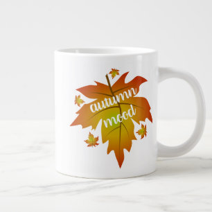 Löv för hösthumörtypografi jumbo mugg
